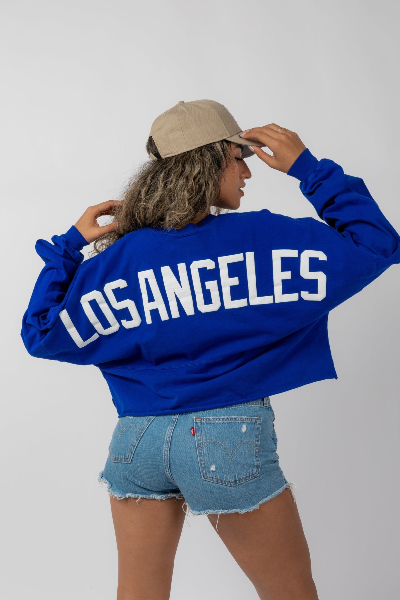 Los Angeles  LA Crop Top Spirit Jersey Royal Blue – El Lay Sports Inc