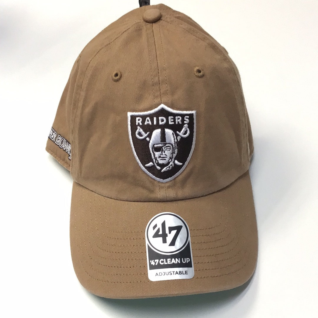 Women's '47 Tan Las Vegas Raiders Bagheera Clean Up Allover Adjustable Hat